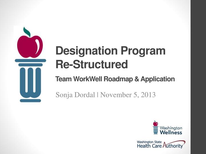 designation program re structured team workwell roadmap application