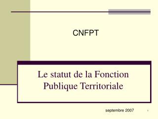 le statut de la fonction publique territoriale