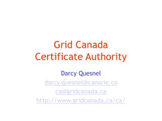 Grid Canada Certificate Authority
