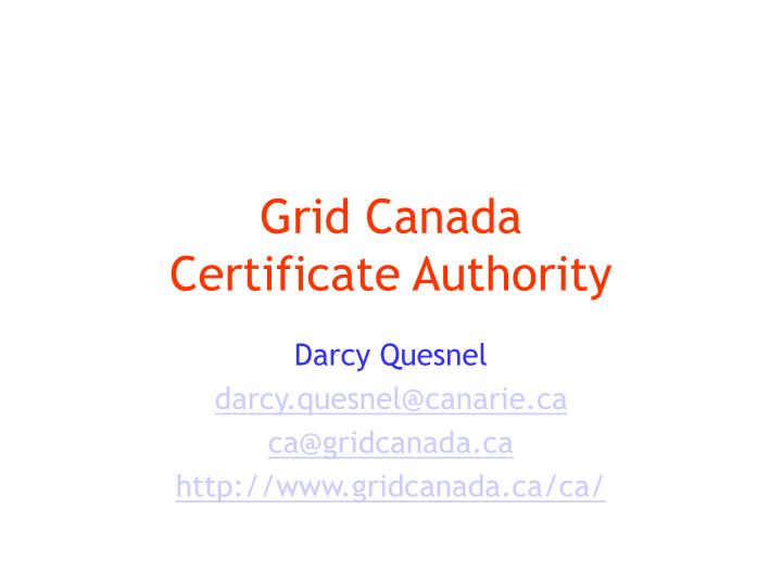 grid canada certificate authority