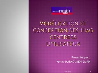 mod lisation et conception des ihms centr es utilisateur
