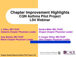 Chapter Improvement Highlights CQN Asthma Pilot Project LS4 Webinar