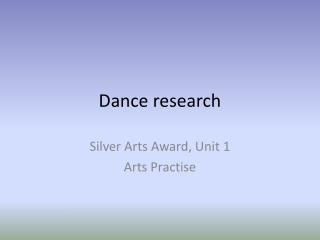 Dance research