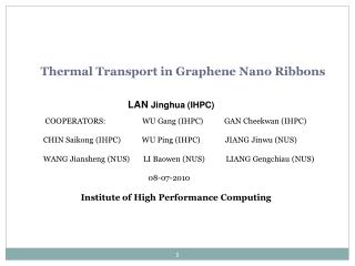 Thermal Transport in Graphene Nano Ribbons