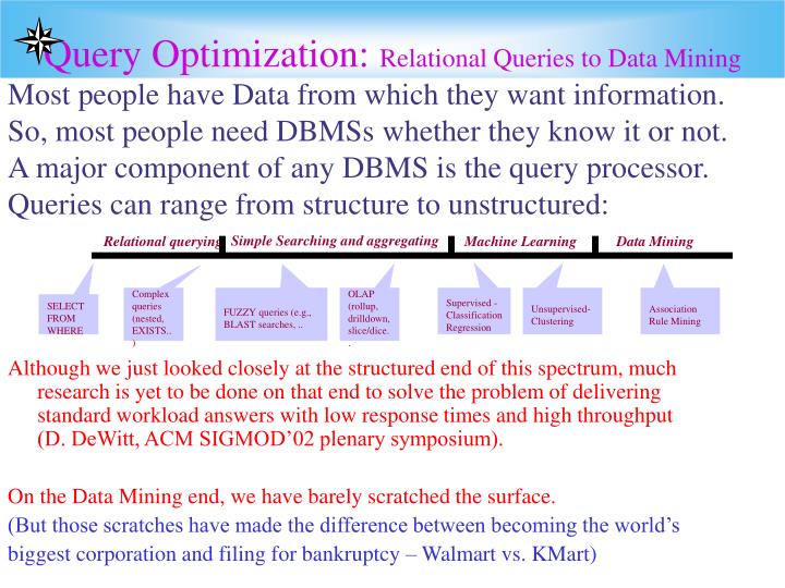 query optimization relational queries to data mining