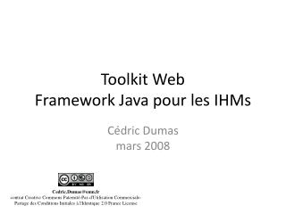 Toolkit Web Framework Java pour les IHMs