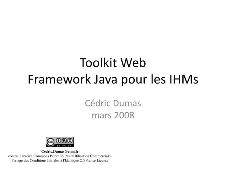 toolkit web framework java pour les ihms