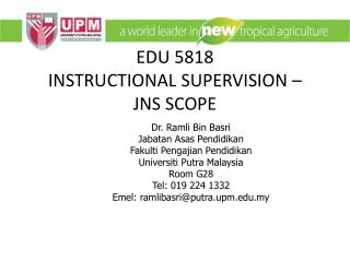 EDU 5818 INSTRUCTIONAL SUPERVISION – JNS SCOPE