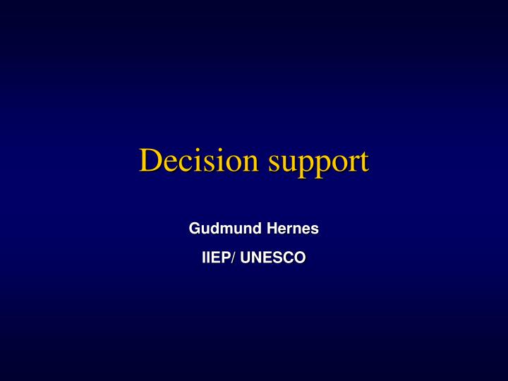 decision support