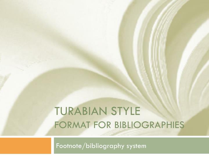 turabian style format for bibliographies