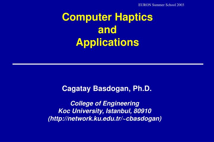 computer haptics and applications