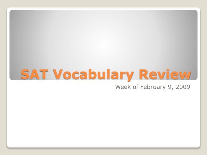 sat vocabulary review