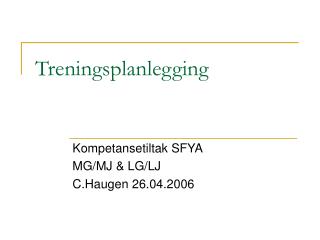 treningsplanlegging