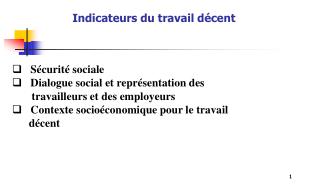 indicateurs du travail d cent