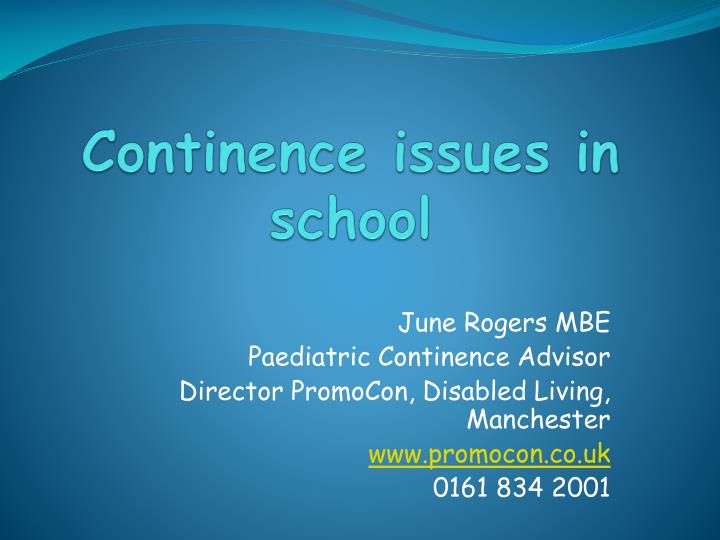 continence issues in school