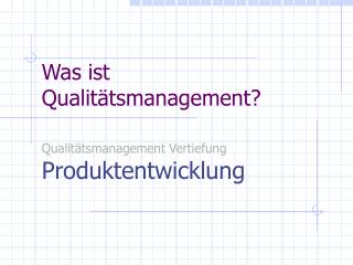 was ist qualit tsmanagement