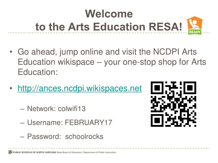 welcome to the arts education resa