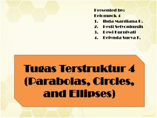 Tugas Terstruktur 4 (P arabolas , Circles , and Ellipses )
