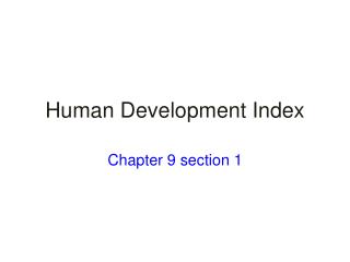 Human Development Index