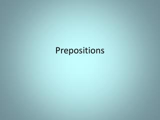 Prepositions