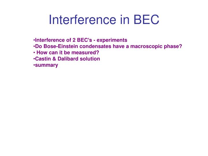 interference in bec