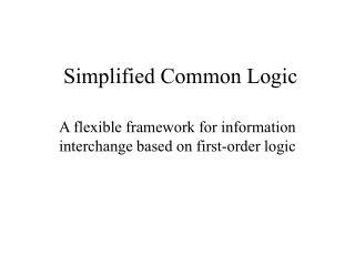 Simplified Common Logic
