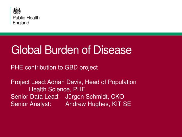 global burden of disease