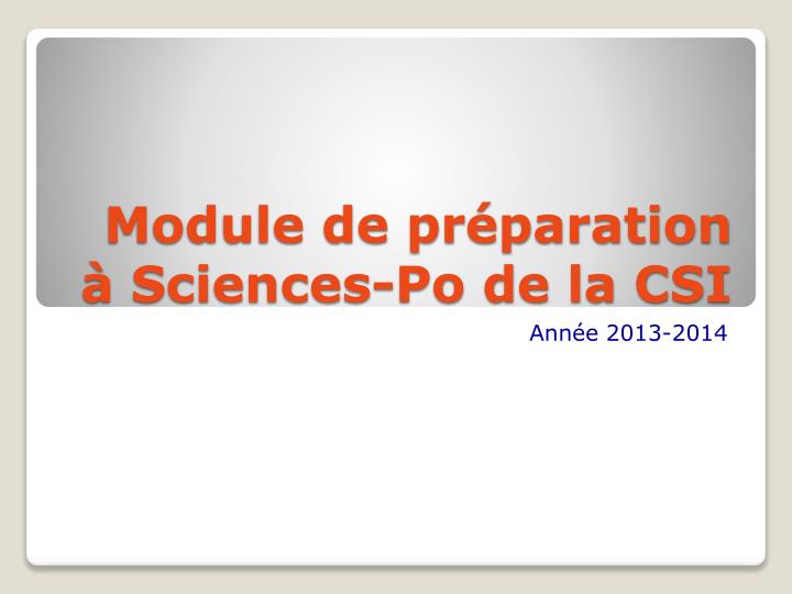 module de pr paration sciences po de la csi