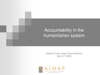 Accountability in the humanitarian system