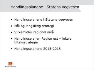 handlingsplanene i statens vegvesen
