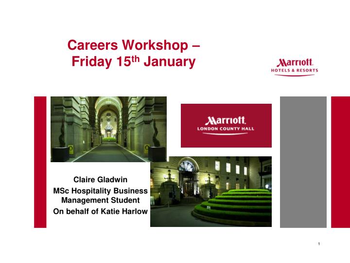 careers workshop friday 15 th january