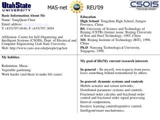 Basic Information About Me Name: YangQuan Chen Email address: yqchen@ieee