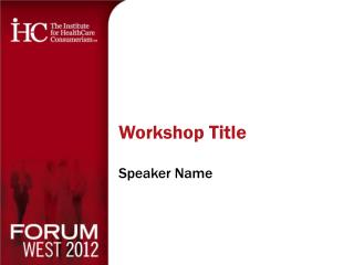 workshop title