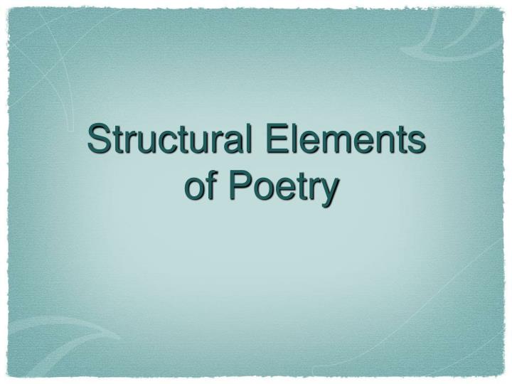 structural elements of poetry