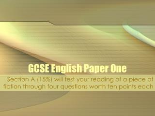 GCSE English Paper One