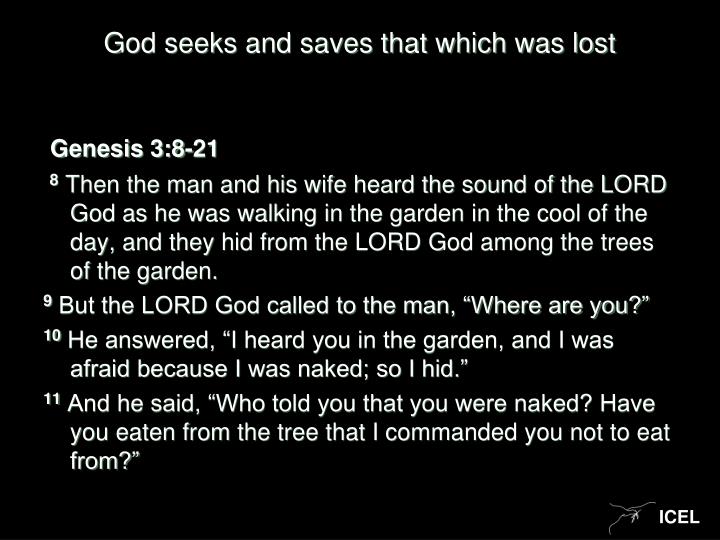 god seeks and saves that which was lost