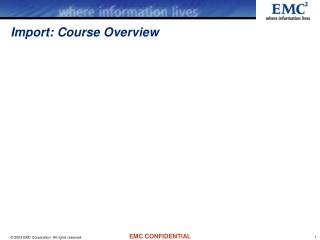 Import: Course Overview