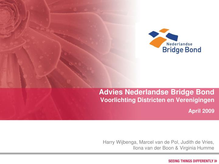 advies nederlandse bridge bond voorlichting districten en verenigingen