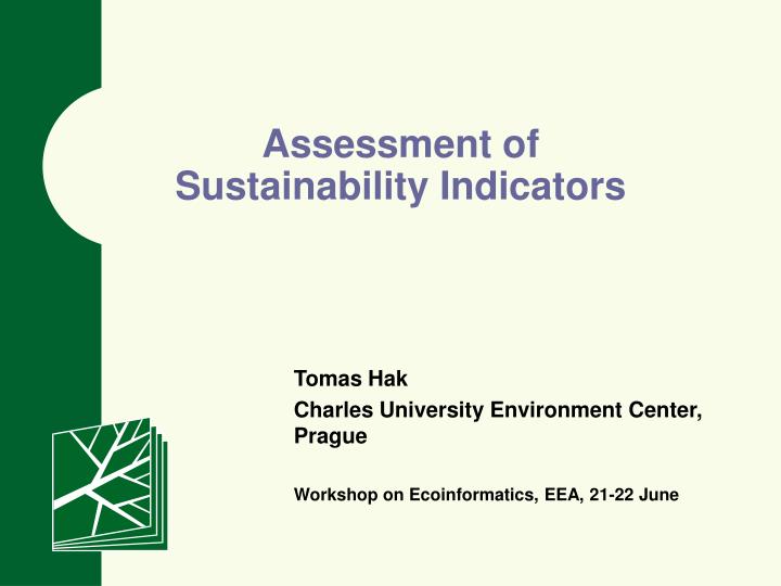 assessment of sustainability indicators