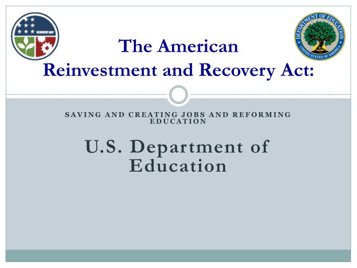 the american reinvestment and recovery act