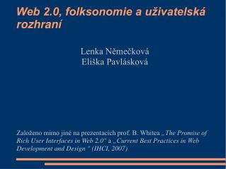web 2 0 folksonomie a u ivatelsk rozhran
