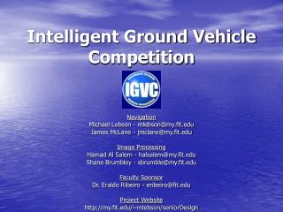 Intelligent Ground Vehicle Competition