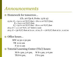 Announcements