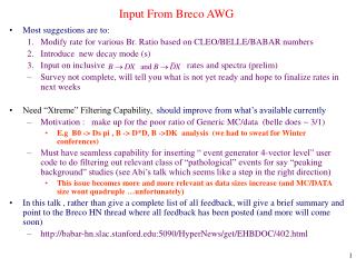 Input From Breco AWG