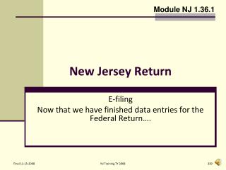 New Jersey Return
