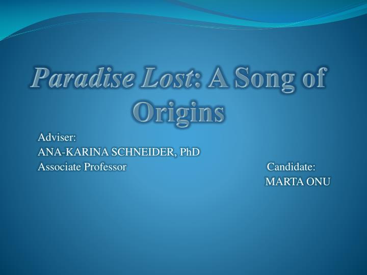 paradise lost a song of origins