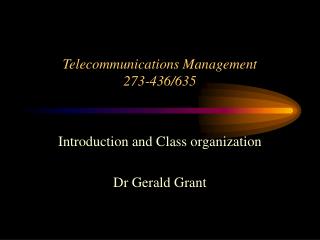 Telecommunications Management 273-436/635