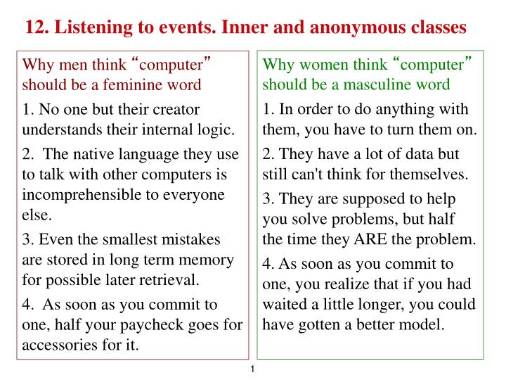12 listening to events inner and anonymous classes