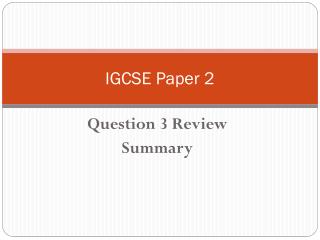 IGCSE Paper 2