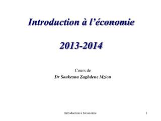 introduction l conomie 2013 2014